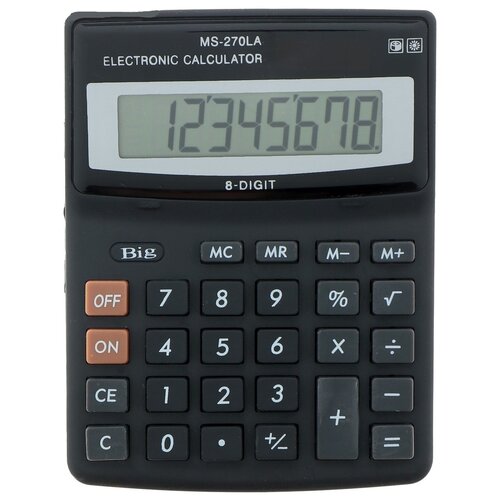 Калькулятор настольный, 8-разрядный, MS-270LA, двойное питание (1 шт.)