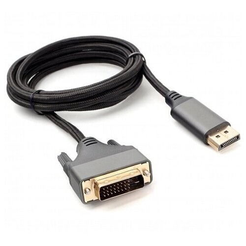 Кабель CABLEXPERT DisplayPort->DVI , 4K, 1.8м, 20M/25M, нейлоновая оплетка, метал. р