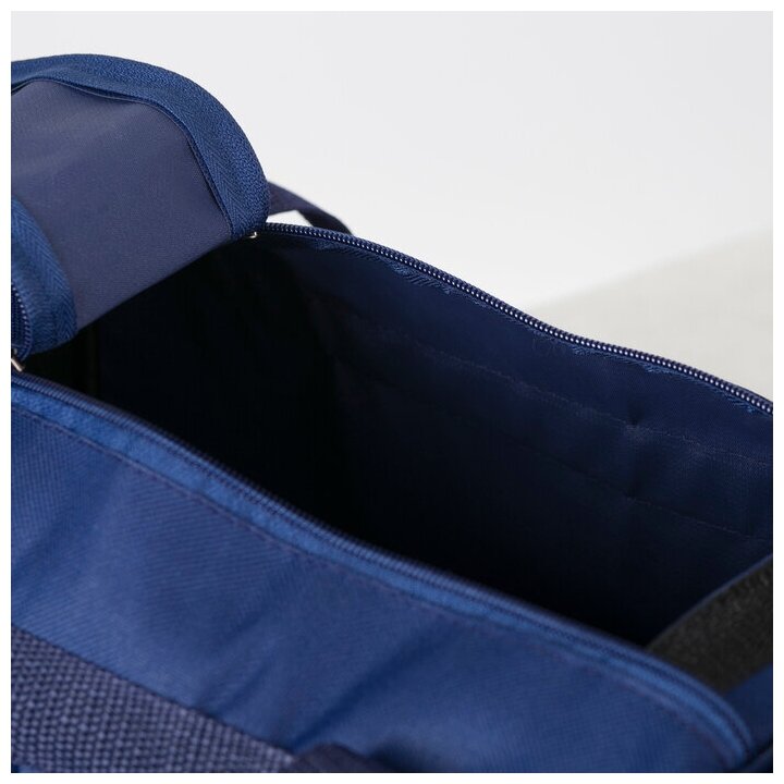 Сумка спортивная AMeN отдел на молнии, 4 наружных кармана, длинный ремень, синий - фотография № 5