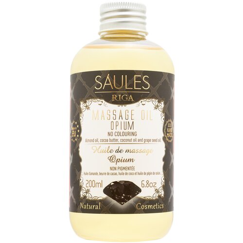 Saules Fabrika. Opium. Натуральное антицеллюлитное увлажняющее питательное массажное масло для тела и лица, 200мл.