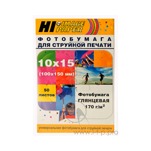 Фотобумага Hi-Image Paper глянцевая односторонняя, 10x15 см, 170 г/м2, 50 л.