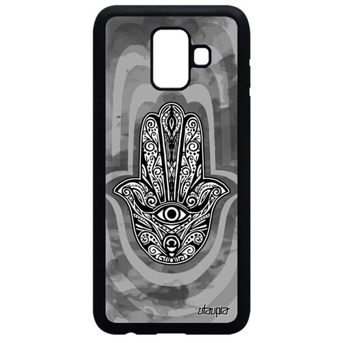 фото Защитный чехол на телефон // galaxy a6 2018 // "амулет хамса" кулон талисман, utaupia, серый