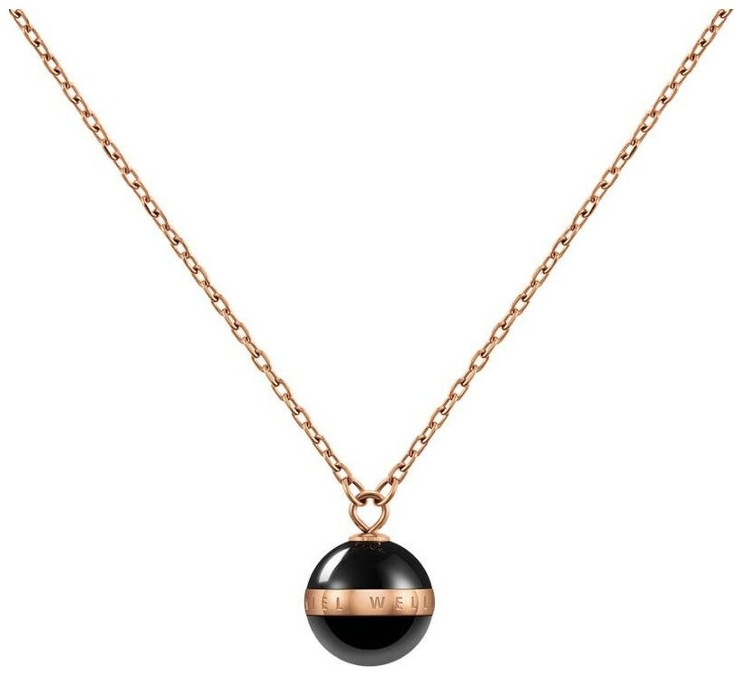 Колье с подвеской из керамики Daniel Wellington Aspiration-Necklace-Black-RG 