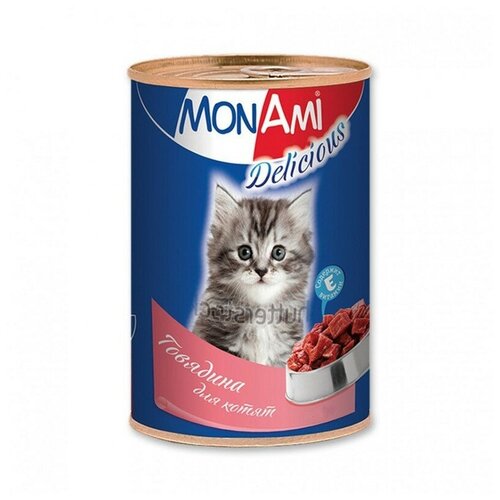MonAmi влажный корм для котят любых пород с говядиной - 0,35 кг