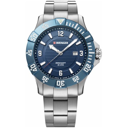 Наручные часы WENGER Seaforce, серебряный, синий наручные часы wenger avenue серебряный синий