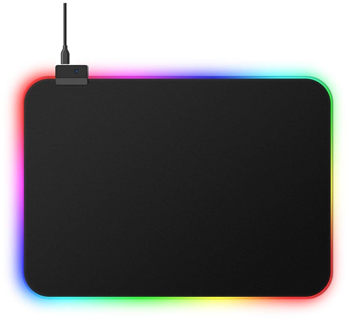 Коврик для мышки с LED RGB-02 (35 *25 см) / Игровой коврик для компьютерной мыши с LED RGB подсветкой 350 * 250 * 3 мм