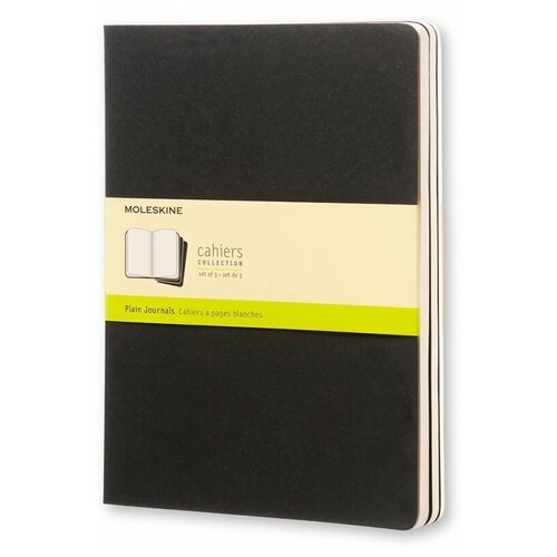 Блокнот Moleskine CAHIER JOURNAL QP323 190х250мм обложка картон 120стр. нелинованный черный (3шт)