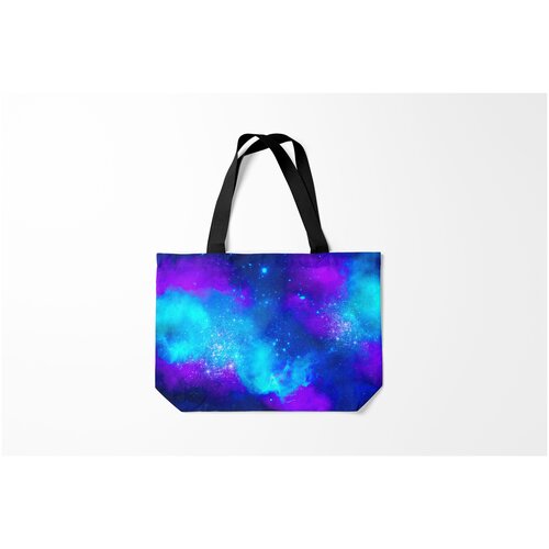 фото Сумка-шоппер / 46х35 см / неоновые принты / космос burnettie