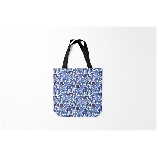 фото Сумка-шоппер / 40х40 см / популярные иллюстрации / животные рыбы птицы узоры burnettie