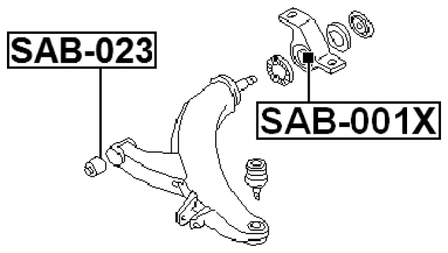 Сайлентблок передний переднего рычага Febest SAB-023
