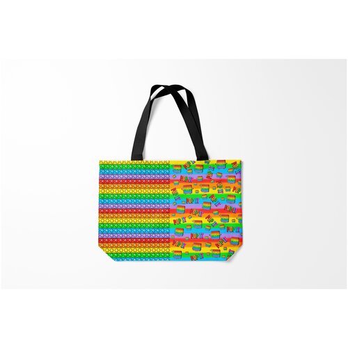 фото Сумка-шоппер / 46х35 см / тренды / разные pop it смайлы burnettie