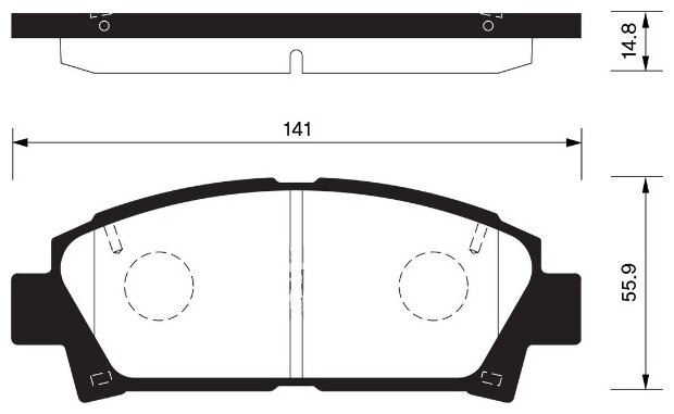 Дисковые тормозные колодки передние SANGSIN BRAKE SP1466 (4 шт.)