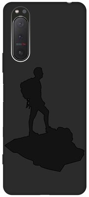 Матовый чехол Trekking для Sony Xperia 5 II / Сони Иксперия 5 2 с эффектом блика черный