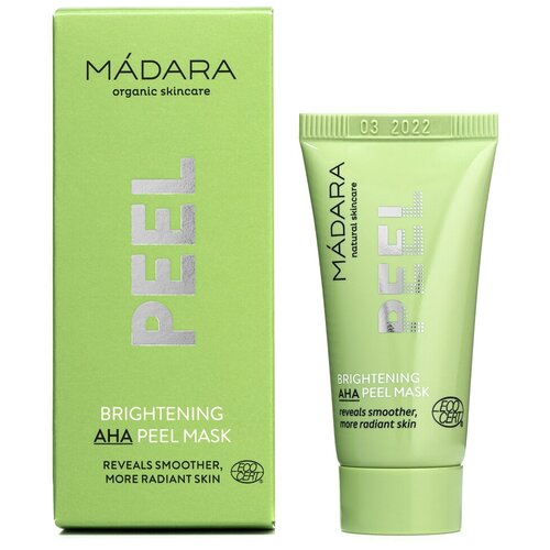 Маска-пилинг для лица органическая,восстанавливающая,с АНА-кислотами,против темных пятен,складок и морщин MADARA,для усталой и тусклой кожи,на подарок