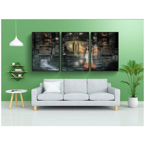 фото Набор модулных постеров для интерьера "составление, полночь, колдовской час" 60x90 см. в тубусе, без рамки lotsprints