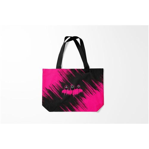 фото Сумка-шоппер / 46х35 см / сериалы / игра в кальмара стражи масках burnettie