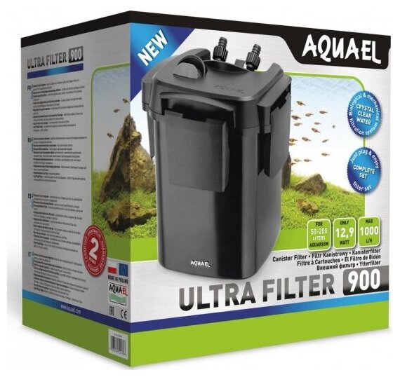 Внешний фильтр Aquael ULTRA FILTER 900 для аквариума 50 - 200 л (1000 л/ч, 12.9 Вт, h = 160 см)