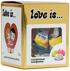 Сливочные жевательные конфеты Love Is микс вкусов (золотая упаковка) (Турция), 105 г