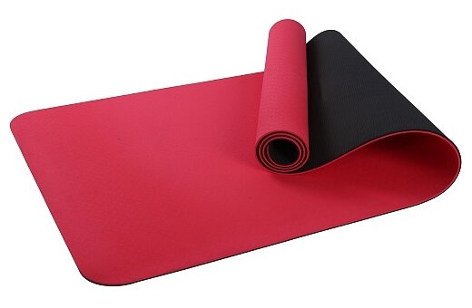 фото Коврик для фитнеса и йоги Larsen TPE двухцветный р183х61х0,6см