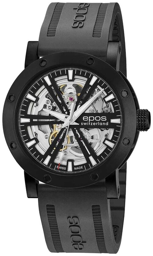 Наручные часы Epos Sportive, черный, серебряный