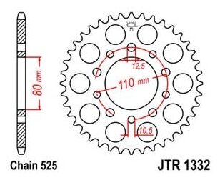 Звезда ведомая(задняя) JTR1332-44