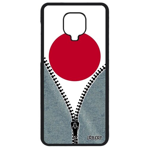 фото Ударопрочный чехол для телефона // xiaomi redmi note 9s // "флаг японии на молнии" дизайн патриот, utaupia, серый