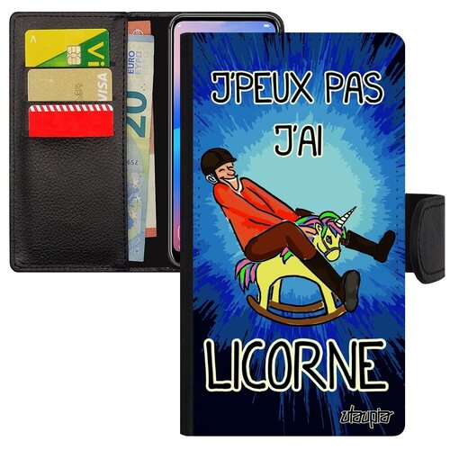 фото Противоударный чехол-книжка на мобильный // galaxy s7 // "не могу - у меня единорог!" сказка карикатура, utaupia, синий