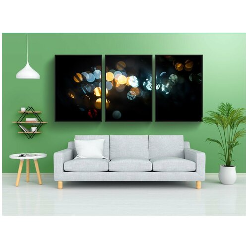 фото Набор модулных постеров для интерьера "ночная точка зрения, пейзаж, свет" 60x90 см. в тубусе, без рамки lotsprints