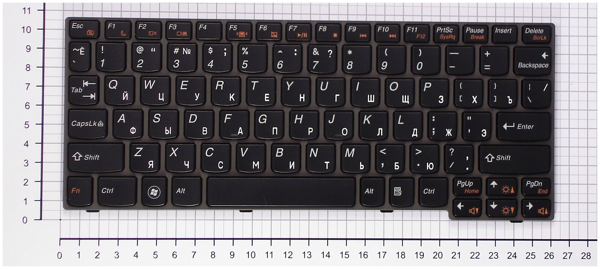 Клавиатура для нетбука Lenovo 25-010026 русская чёрная