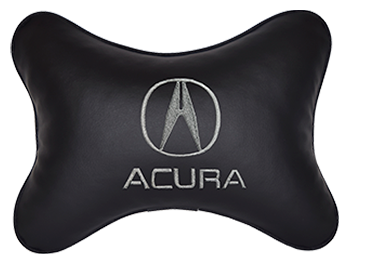 Подушка на подголовник экокожа Black с логотипом автомобиля ACURA