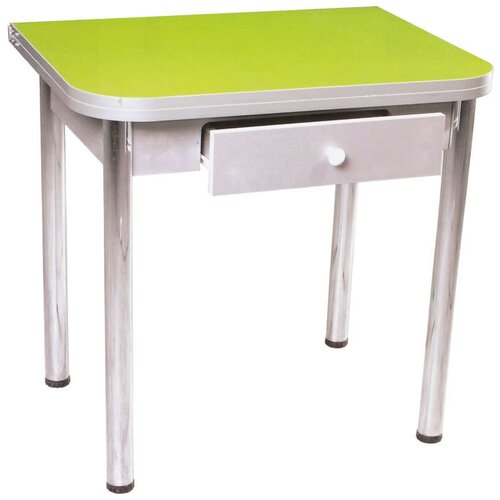 Стол обеденный раскладной с ящиком салатовый