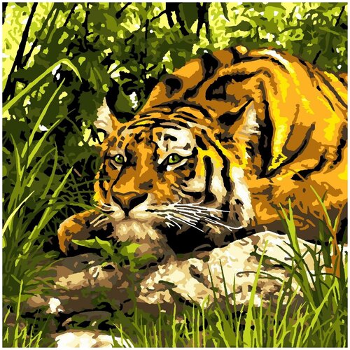 фото Набор для творчества lori картина по номерам тигр в джунглях