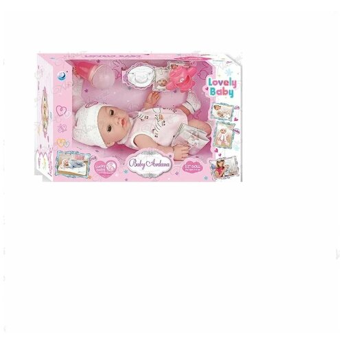 фото Пупс abtoys baby ardana 30см, в розовом платье, шапочке и носочках, в наборе с аксессуарами, в коробке