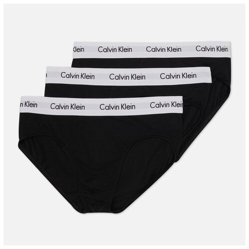 Трусы брифы CALVIN KLEIN, размер XL, черный, 3 шт.