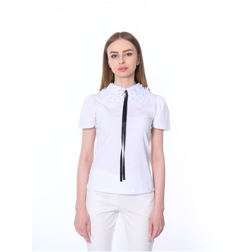 Fracomina Футболка белая воротник кружево (XS)