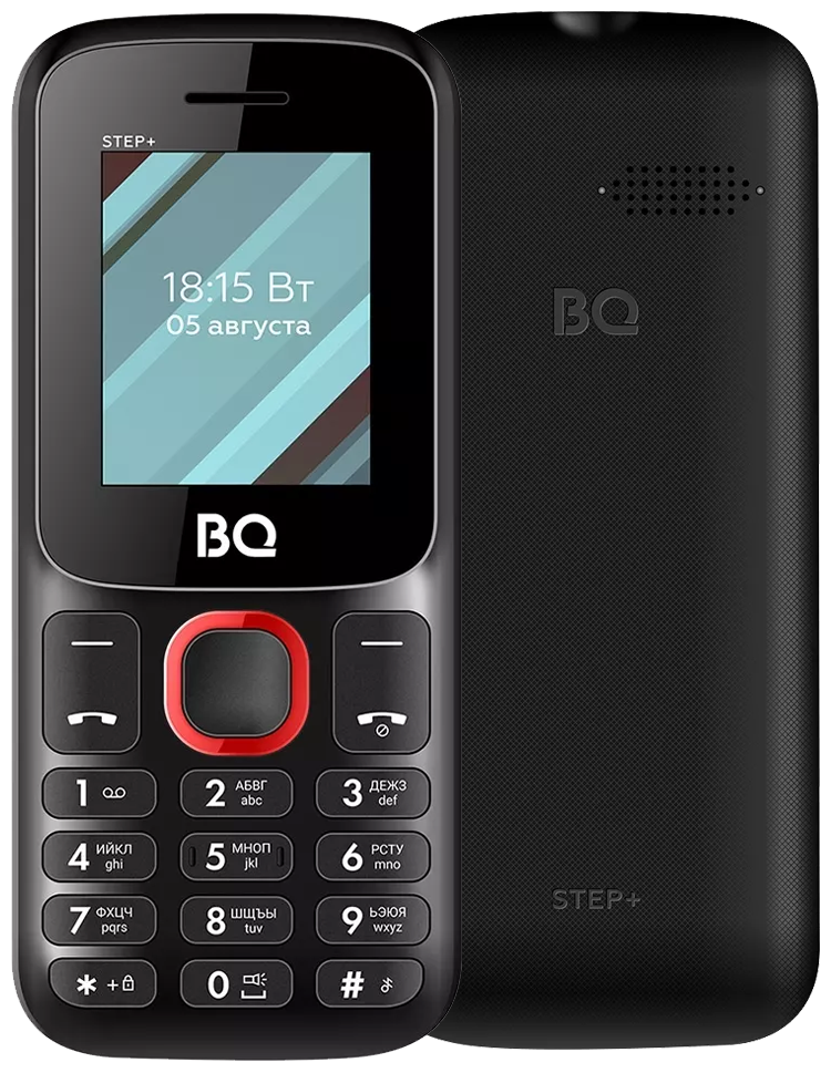 Телефон BQ 1848 Step+, черный / красный