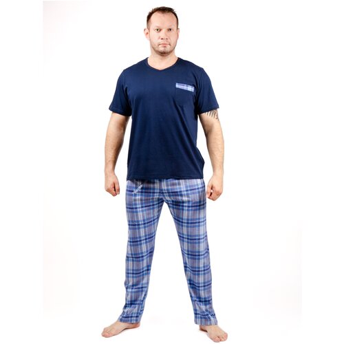 Мужская пижама штаны и футболка MOR, MOR-003942, черная, размер L