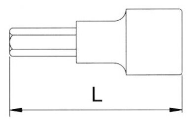 Licota H4H014 Головка торцевая с шестигранной вставкой 1/2" 14 мм L=55 мм - фотография № 3