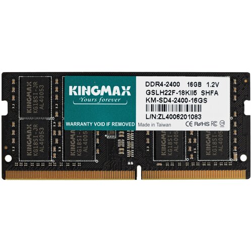 Оперативная память Kingmax DDR4 - 16Gb 2400 МГц SO-DIMM CL17 km-sd4-2400-16gs 1307400₽