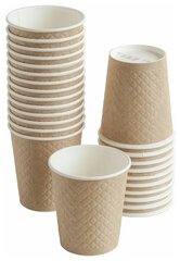Стаканы одноразовые бумажные двухслойные Formacia, объем 250 мл, в наборе 25 шт. цвет крафт, стаканчики для кофе с вафельной тектурой