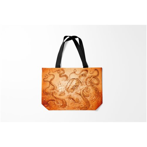 фото Сумка-шоппер / 46х35 см / популярные иллюстрации / мифические существа кракен burnettie
