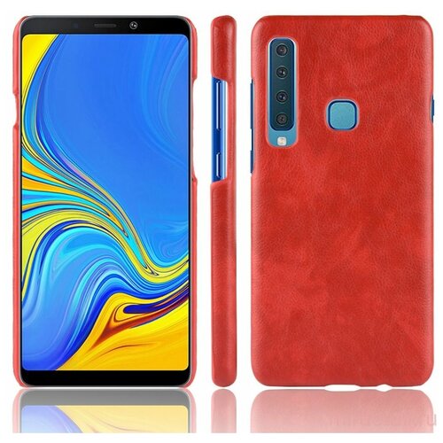 фото Чехол litchi texture под кожу для samsung galaxy a9 (2018) (красный) oem