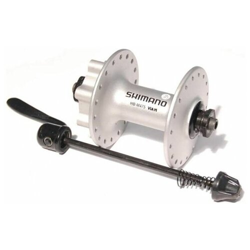 Втулка передн. M475, 36 отв, 6-болт, QR, сереб. втулка задняя shimano alivio fh m435 36h серебро