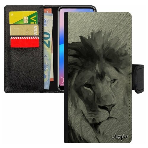фото Чехол книжка на мобильный redmi 6a, "лев" саванна хищник utaupia