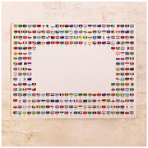 фото Металлический магнитно маркерный постер флаги мира 60х80 см декоративная жесть