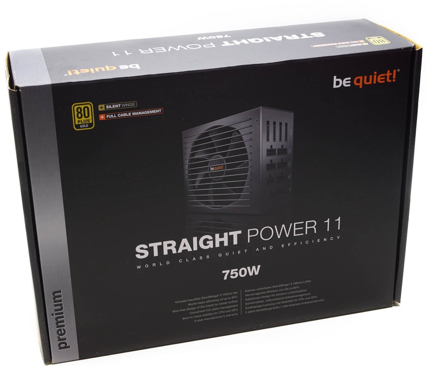 Блок питания ATX Be quiet! STRAIGHT POWER 11 750W BN283 aPFC, 80Plus Gold, 135mm fan, Модульный, RTL