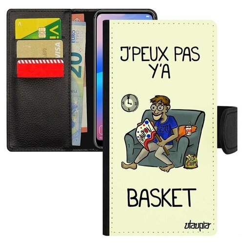 фото Чехол книжка на мобильный galaxy s8, "не могу - смотрю баскетбол!" карикатура юмор utaupia