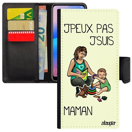 фото Противоударный чехол книжка на мобильный // xiaomi redmi 6a // "не могу - стала мамой!" принт пародия, utaupia, белый