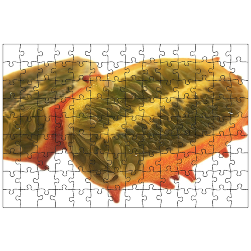 фото Магнитный пазл 27x18см."kiwano, мякоть, рога огурец" на холодильник lotsprints