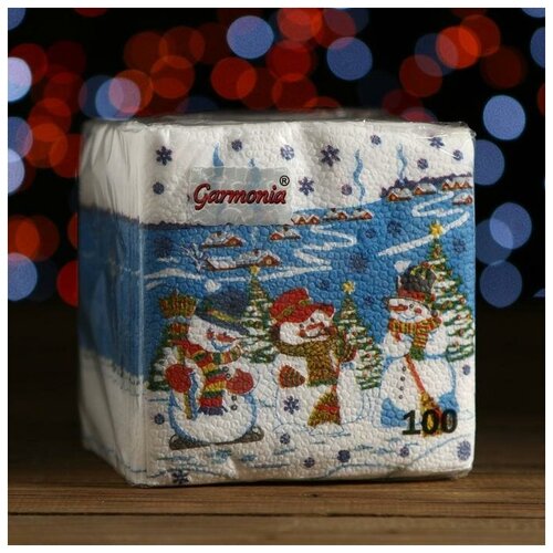 Гармония цвета Новогодние салфетки бумажные Гармония цвета многоцветие 